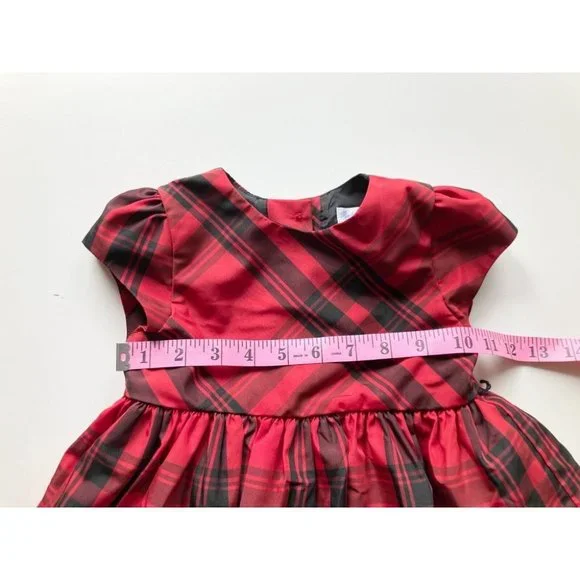 Lot of 2 RALPH LAUREN 24M Baby Dresses - Red Plaid Taffeta & Pink Seersucker - Picture 7 of 16